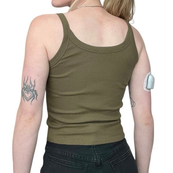 Reformation Olive Green Ribbed Tank Top - Picture 3 of 6